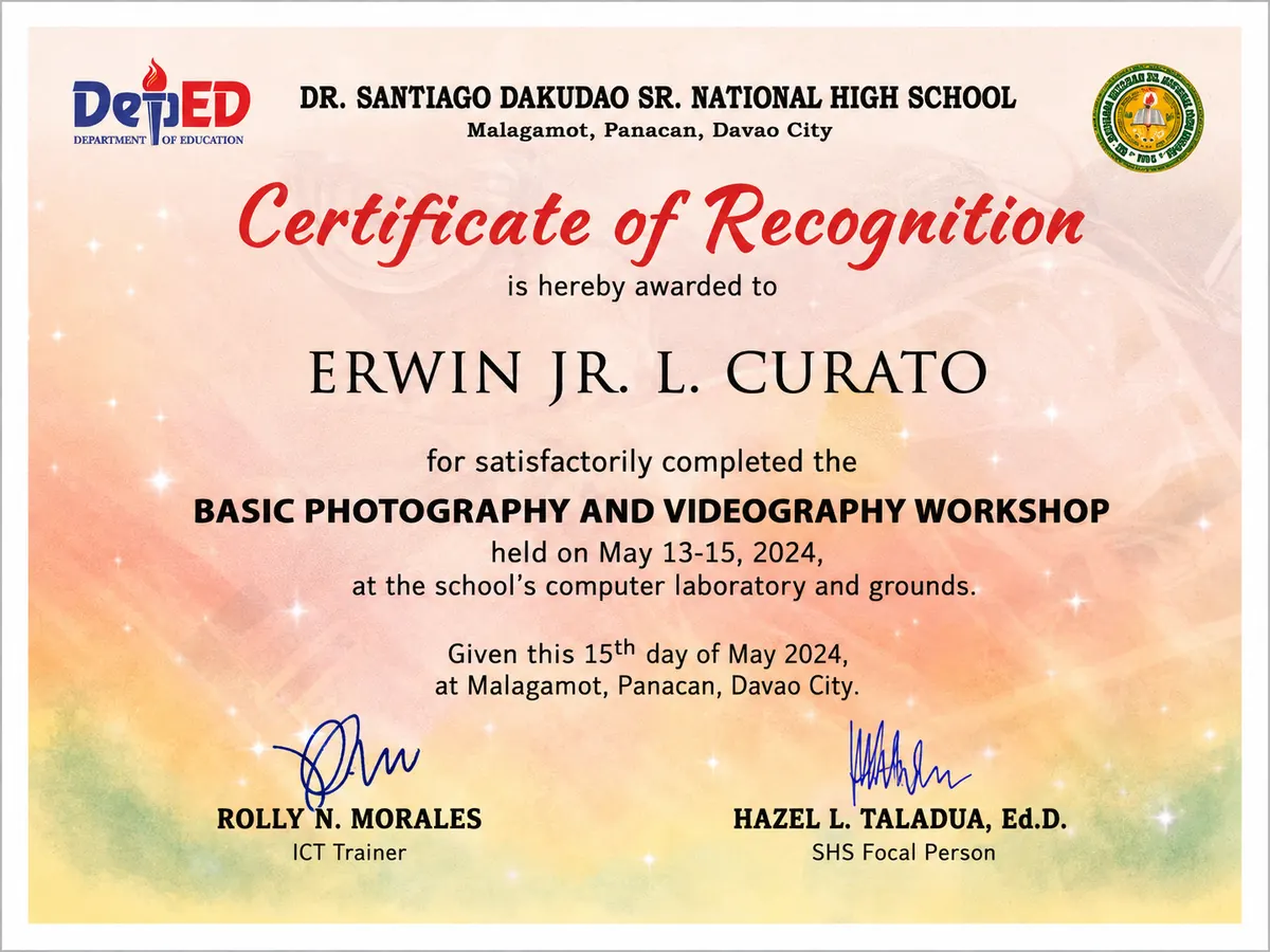 Photography & Videography Workshop credential preview